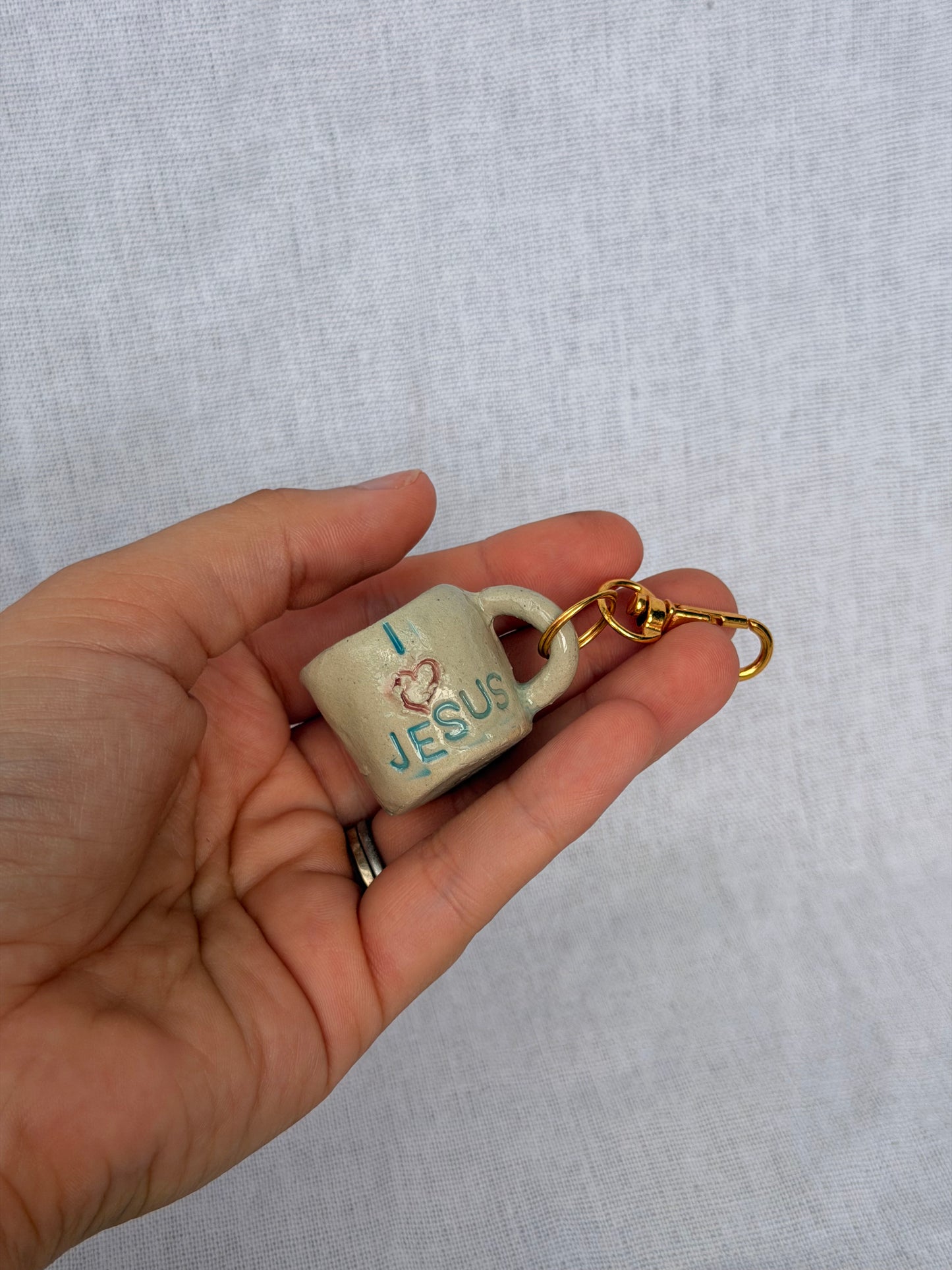 I 🤍 Jesus Mini Mug Keyring