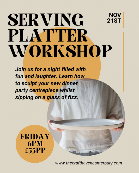 Ceramic Serving Platter Workshop | Friday 21st November | 6-8:30pm