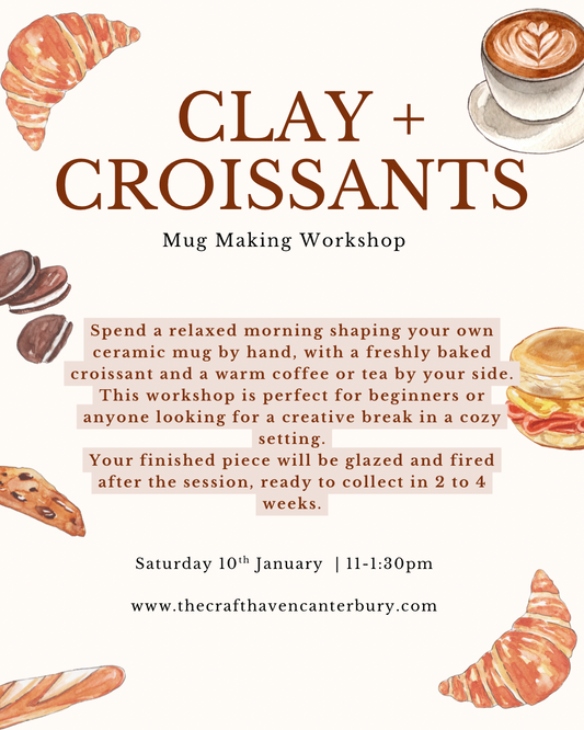 Clay and Croissants Mug Making | Saturday 10th January | 11-1:30pm