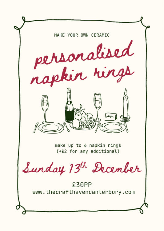 Ceramic Christmas Napkin Rings | Sunday 13th December | 3-5:30pm