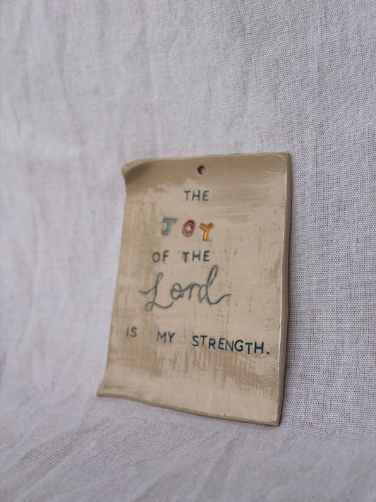 ‘The Joy of the Lord’ ceramic hanging plaque