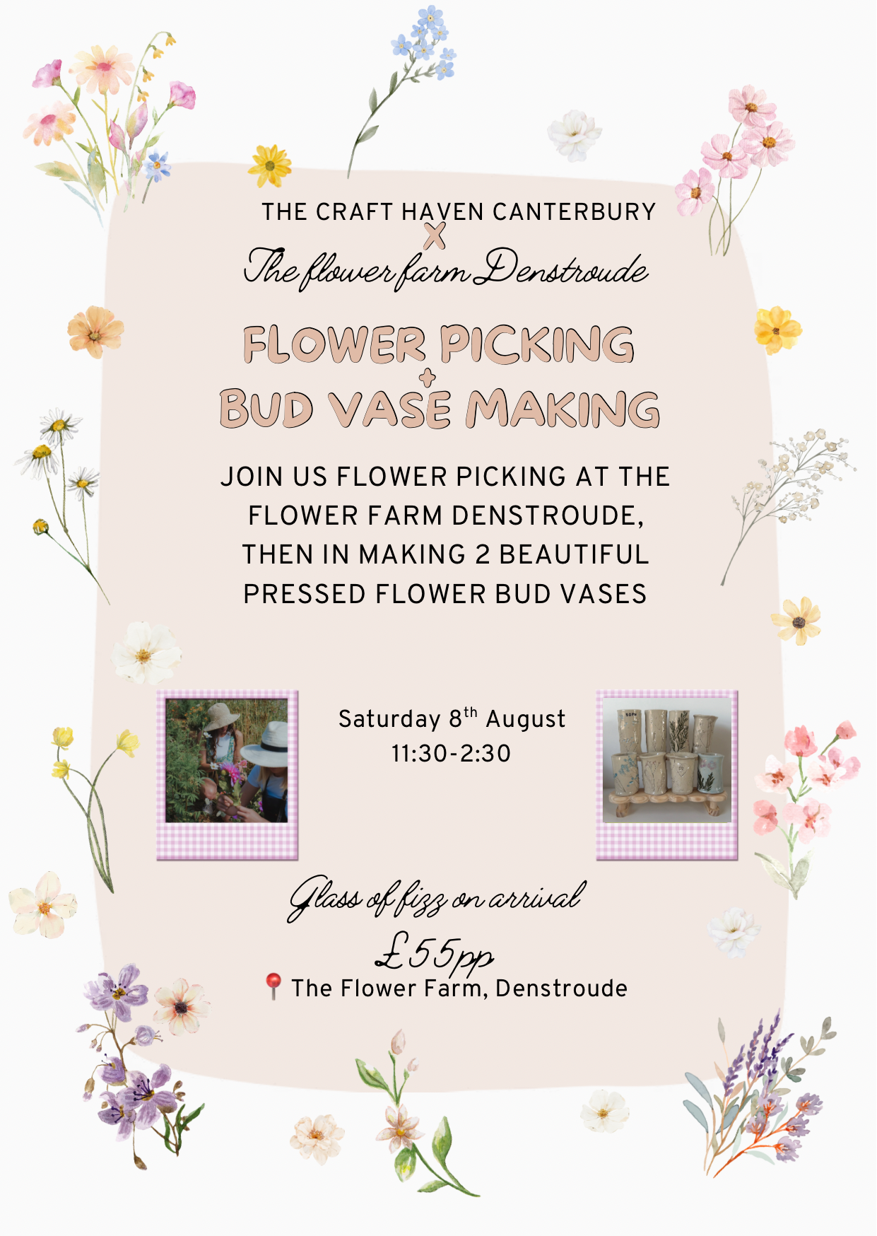 Flower Picking & Pressed Bud Vase Workshop | Saturday 8th August | 11:30-2:30pm
