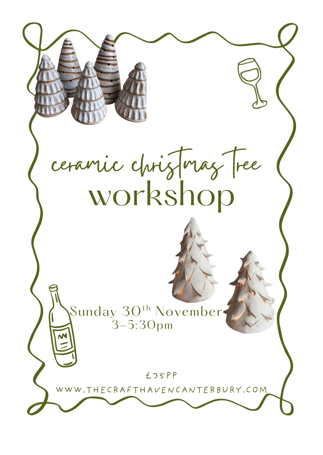 Ceramic Christmas Trees Workshop | Sunday 30th November | 3-5:30pm