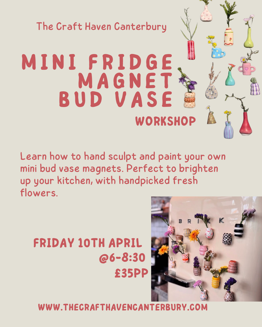 Fridge Magnet Bud Vases | Friday 10th April | 6-8:30pm