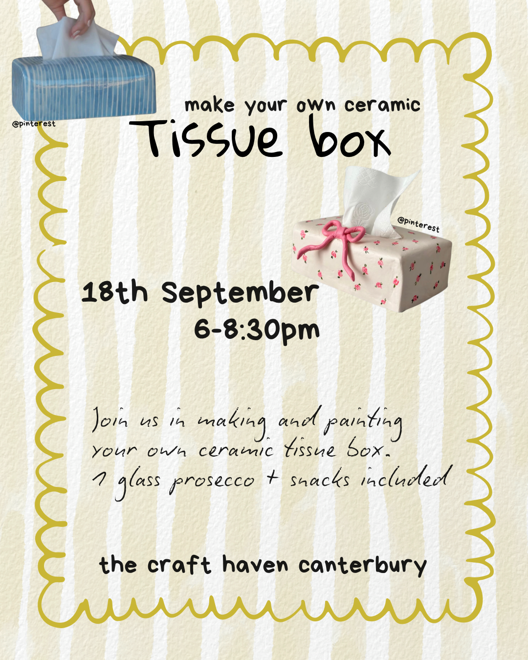 Ceramic Tissue Box | Friday 18th September | 6:30-9pm