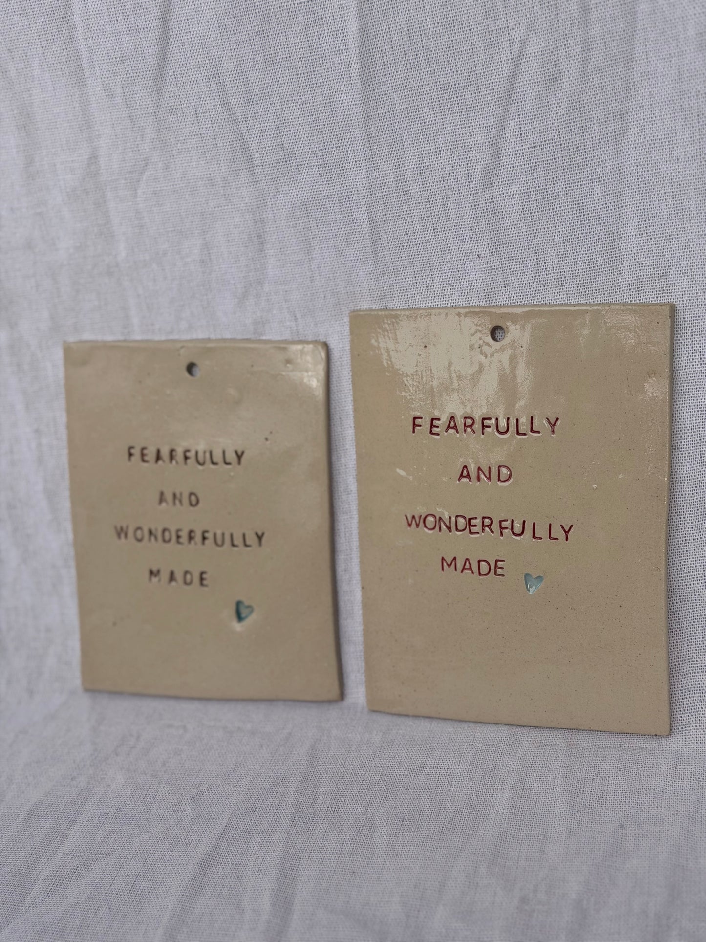 ‘Fearfully and Wonderfully Made’ ceramic hanging plaque
