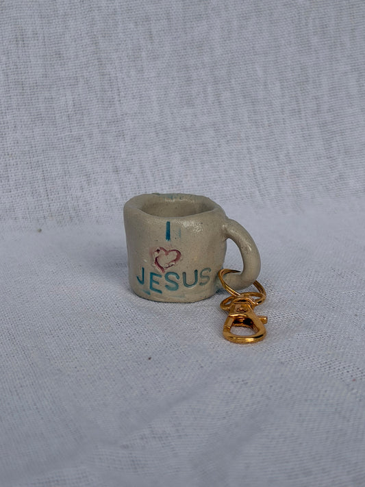 I 🤍 Jesus Mini Mug Keyring
