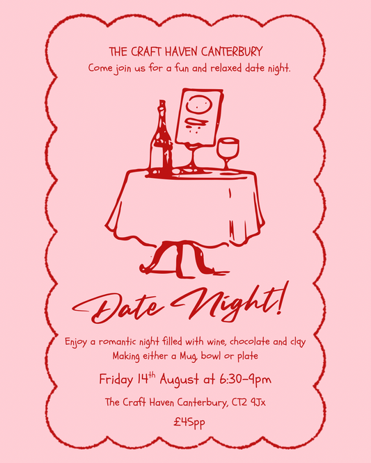 Date night Pottery | Mug, bowl or plate Making | Friday 14th August | 6:30-9pm.