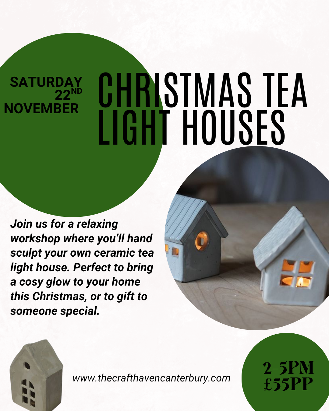 Christmas Tea Light House Workshop | Saturday 22nd November | 2-5pm