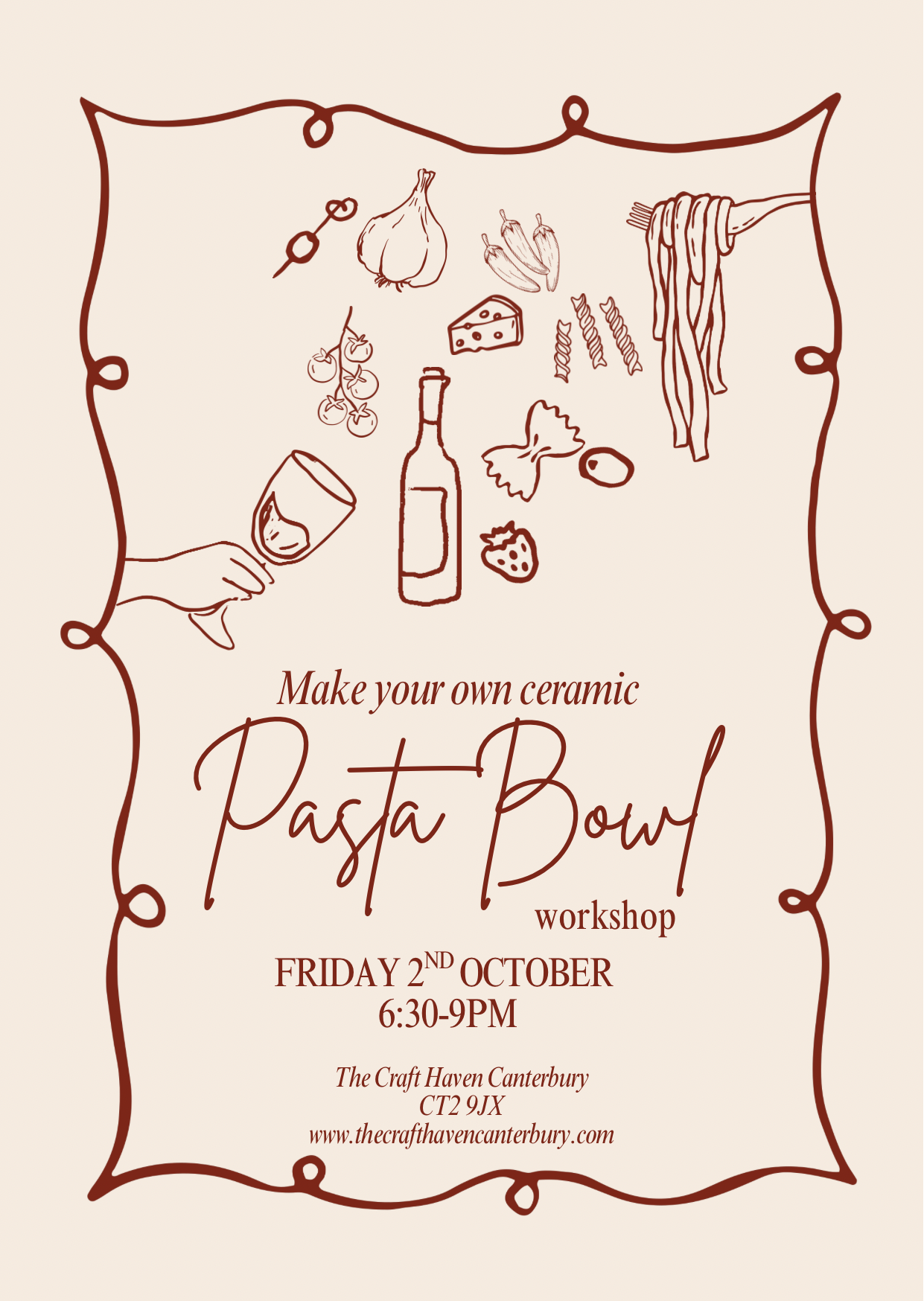 Pasta Bowl Workshop | Friday 2nd October | 6:30-9pm