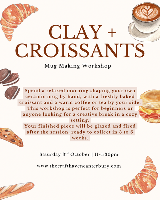 Clay and Croissants Mug Making | Saturday 3rd October | 11-1:30pm