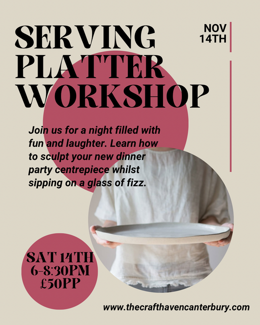 Ceramic Serving Platter Workshop | Saturday 14th November | 6-8:30pm