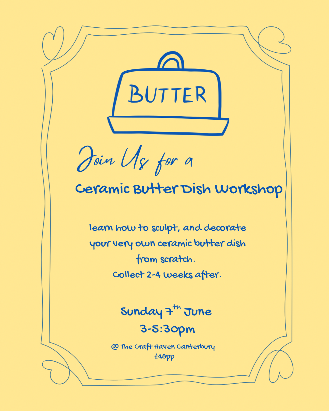 Ceramic Butter Dish Workshop | Sunday 7th June | 3-5:30pm