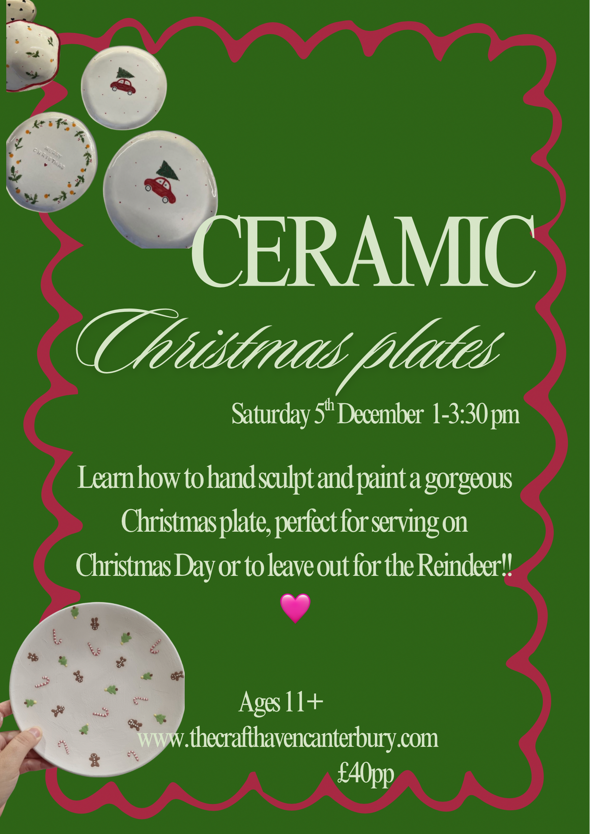 Ceramic Christmas Plates | Saturday 5th December | 1-3:30pm