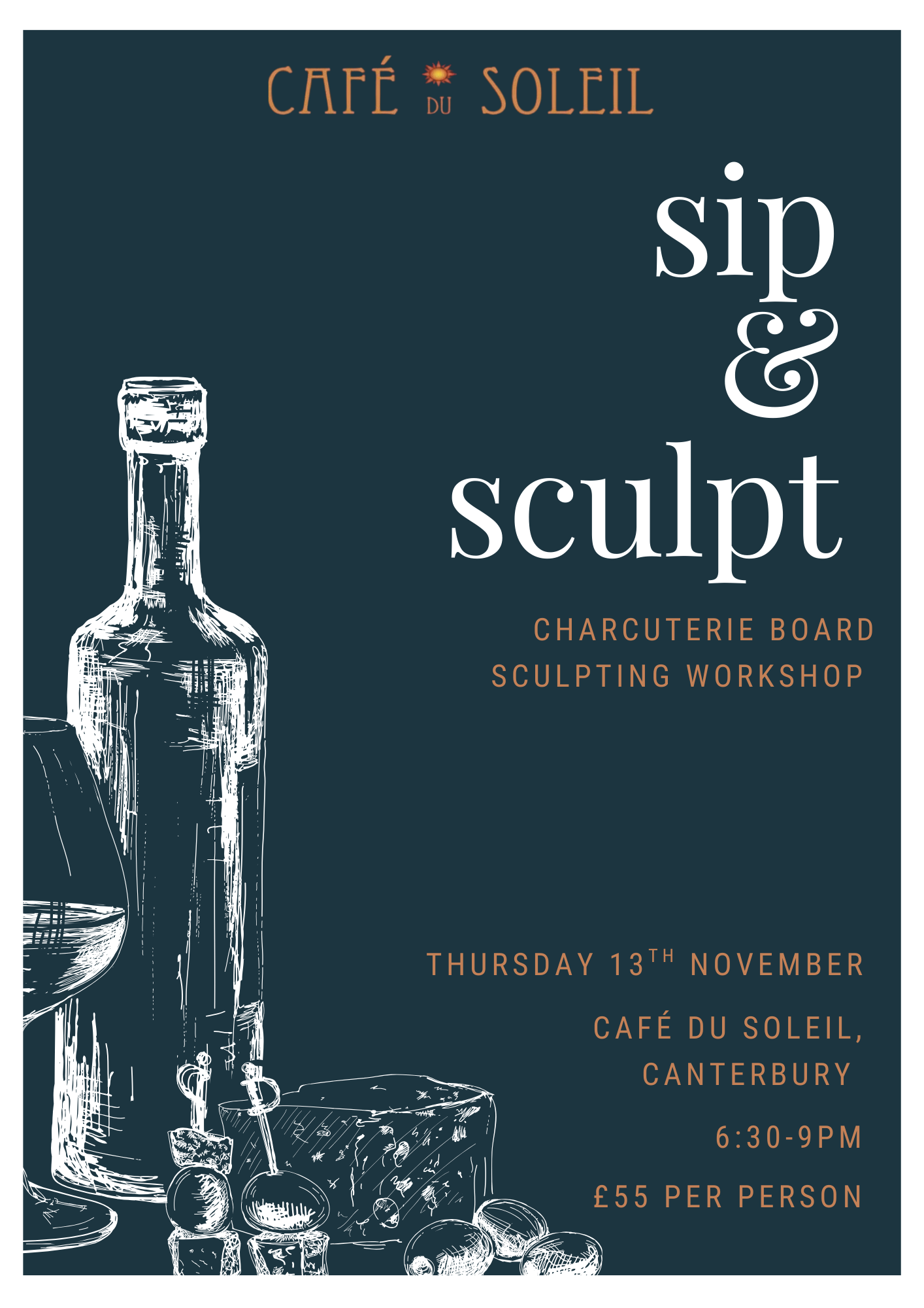 Sip & Sculpt | Cafe Du Soleil | Thursday 13th November | 6:30-9pm