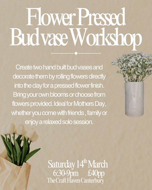 Flower Pressed Bud Vase Workshop | Saturday 14th March | 6:30-9pm