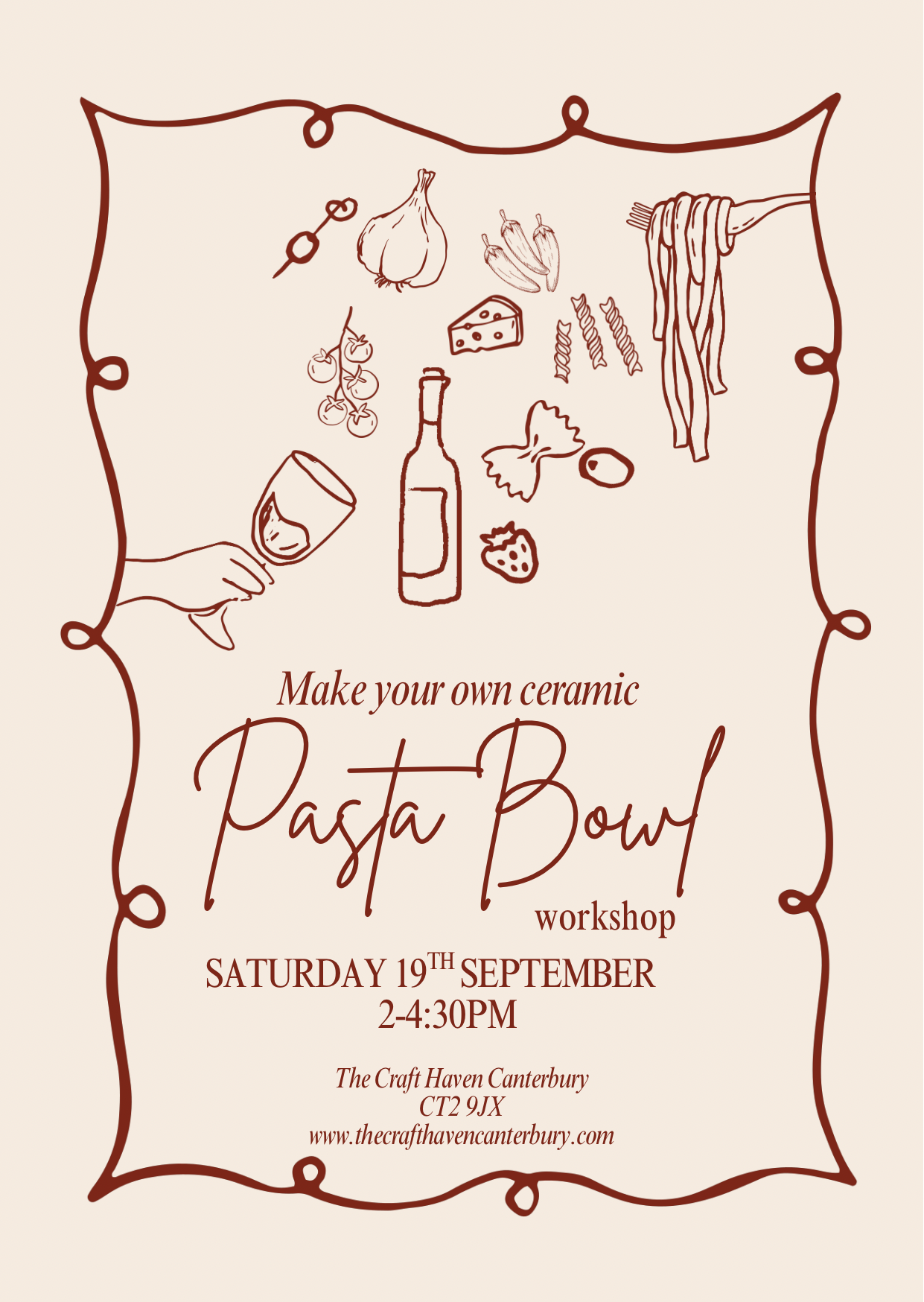 Pasta Bowl Workshop | Saturday 19th September | 2-4:30pm