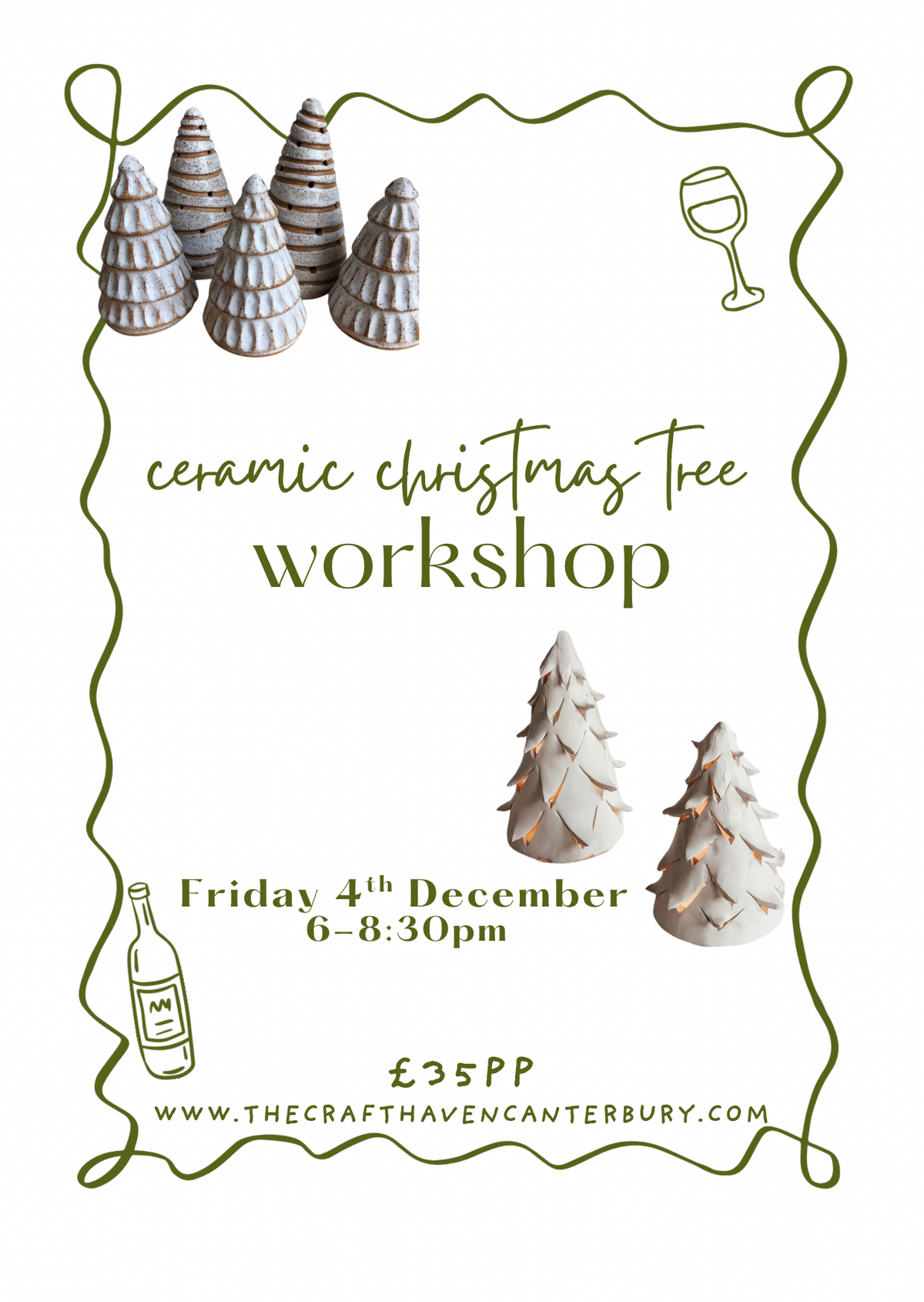 Ceramic Christmas Trees Workshop | Friday 4th December | 6-8:30pm
